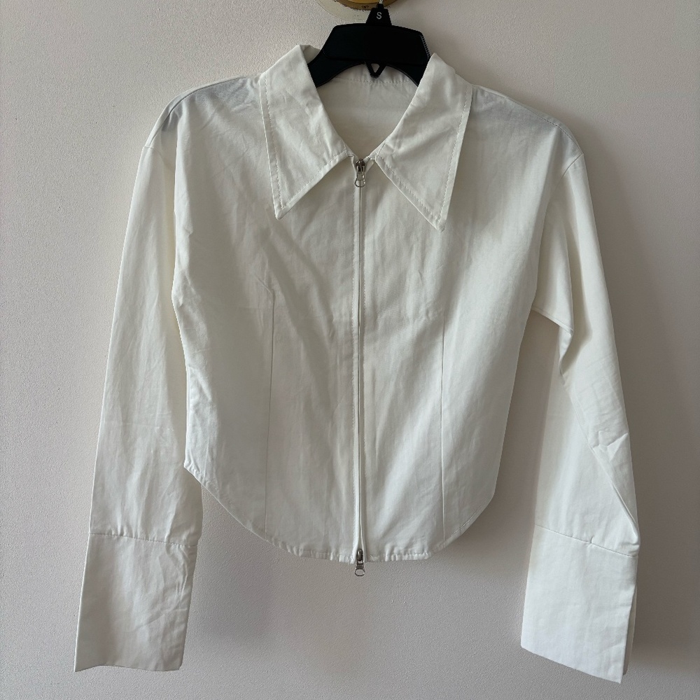 Anaobai Ameicom Poplin Style Zip Up Blouse